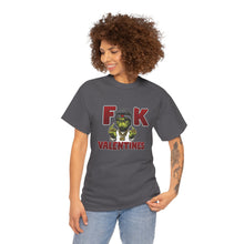 Cargar imagen en el visor de la galería, T-Shirt — 'F**k Valentines' Grinch Skull Anti-Valentine Graphic Tee