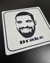 Cargar imagen en el visor de la galería, Drake Coaster Set – 4-Pack | White with Black Design + Anti-Slip Rubber Feet