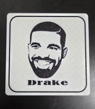 Cargar imagen en el visor de la galería, Drake Coaster Set – 4-Pack | White with Black Design + Anti-Slip Rubber Feet