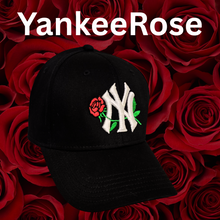 Cargar imagen en el visor de la galería, Sports Team Yankee Rose Hat – Floral Fan Edition (Optional Side Name Personalization)