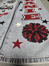 Cargar imagen en el visor de la galería, Glitter Custom Denim for Sports Moms – Custom Jeans & Jean Jackets in San Antonio - Premium TShirts & More