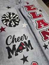 Cargar imagen en el visor de la galería, Glitter Custom Denim for Sports Moms – Custom Jeans & Jean Jackets in San Antonio - Premium TShirts & More