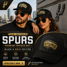 Cargar imagen en el visor de la galería, Spurs Trucker Hat – Premium Gold Plate Edition (San Antonio Exclusive) - Premium TShirts & More