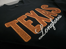 Cargar imagen en el visor de la galería, Texas Longhorns Sweatshirt Glitter Applique, Texan Sweatshirts, Longhorns Sweatshirt. - Premium TShirts & More