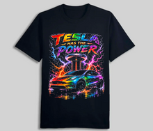 Cargar imagen en el visor de la galería, Tesla Has The Power – Electrifying Tesla Graphic T-Shirts (Unisex) - Premium TShirts & More