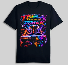 Cargar imagen en el visor de la galería, Tesla Has The Power – Electrifying Tesla Graphic T-Shirts (Unisex) - Premium TShirts & More