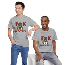 Cargar imagen en el visor de la galería, T-Shirt — 'F**k Valentines' Grinch Skull Anti-Valentine Graphic Tee
