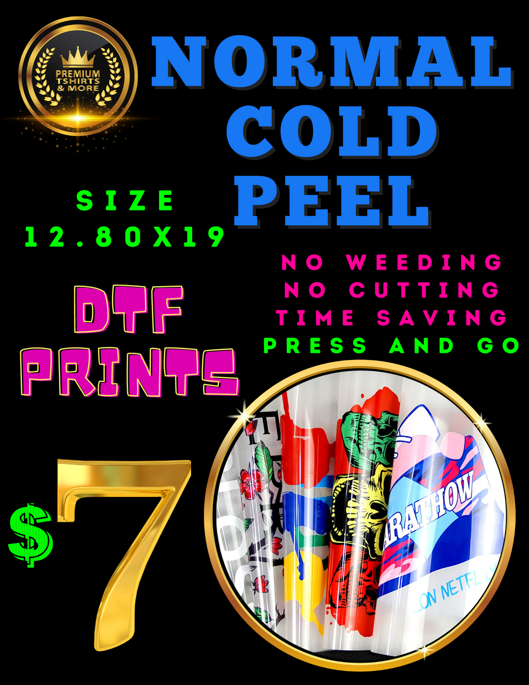 ---> Local Pick-Up <--- $7 COLD PEEL DTF Tranfer Prints Available Now..!! 100% Washer & Dryer Safe