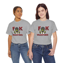 Cargar imagen en el visor de la galería, T-Shirt — 'F**k Valentines' Grinch Skull Anti-Valentine Graphic Tee
