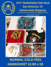 Cargar imagen en el visor de la galería, NATIONWIDE SHIPPING COLD PEEL $7 DTF Tranfer Prints Available Now..!! 100% Washer &amp; Dryer Safe
