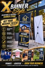 Cargar imagen en el visor de la galería, Custom X Banner Stand – Adjustable &amp; Reusable Advertising Display
