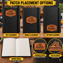 Cargar imagen en el visor de la galería, Custom Work Notebooks – Personalized Leather Patch Business Journals
