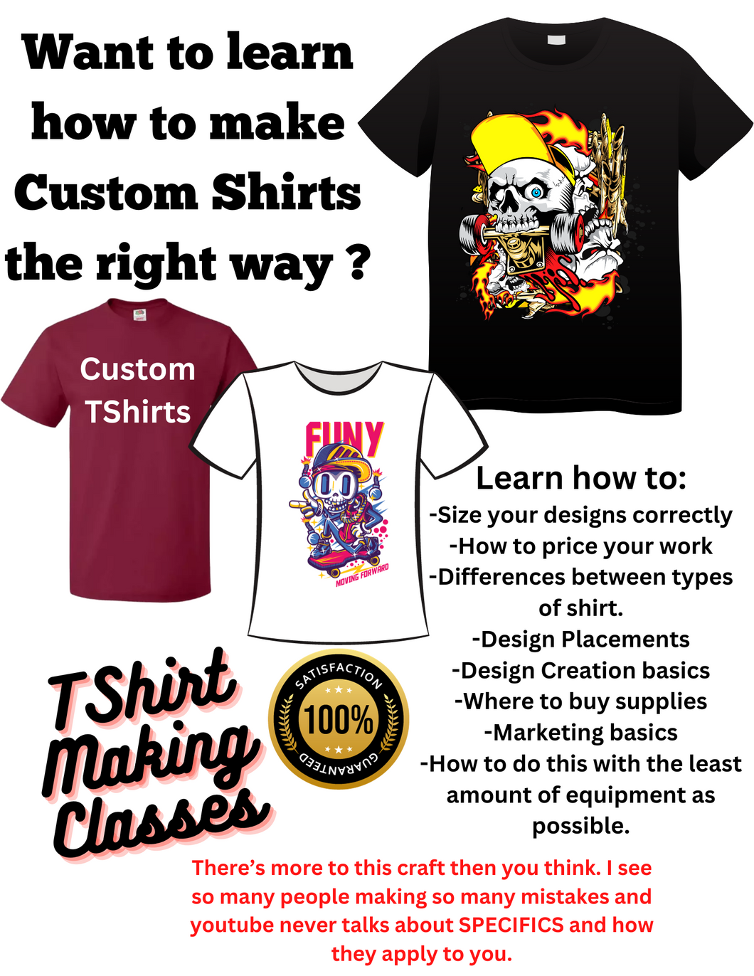 Custom Tshirt Course (Online Zoom or In Person)