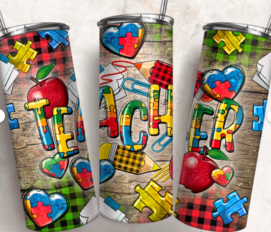 Autism Teacher 1 - 20oz Tumbler - Premium TShirts & More
