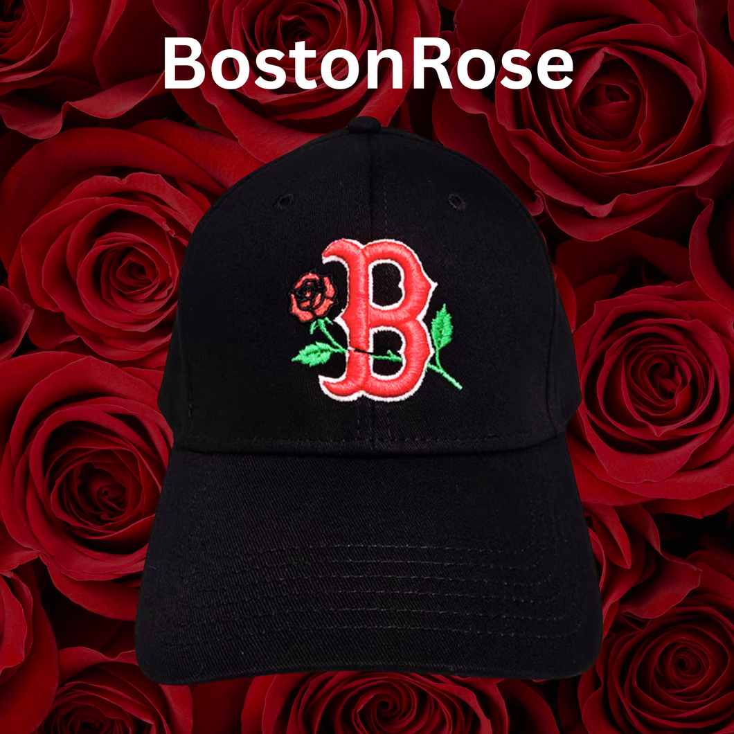 Sports Team Boston Rose Hat – Floral Fan Edition (Optional Side Name Personalization)