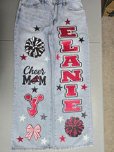 Cargar imagen en el visor de la galería, Glitter Custom Denim for Sports Moms – Custom Jeans &amp; Jean Jackets in San Antonio - Premium TShirts &amp; More
