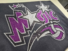 Cargar imagen en el visor de la galería, San Antonio Lady Magic Volleyball Glitter Shirt | Custom Team Spirit Tee | Texas Volleyball Fan Apparel - Premium TShirts &amp; More
