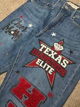 Cargar imagen en el visor de la galería, Glitter Custom Denim for Sports Moms – Custom Jeans &amp; Jean Jackets in San Antonio - Premium TShirts &amp; More
