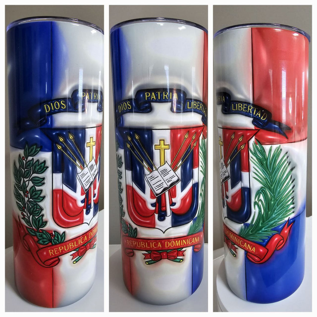Dominican 3D Design 20oz Tumbler - Premium TShirts & More