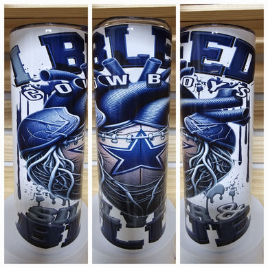 I Bleed Cowboys Blue 20oz Tumbler - Premium TShirts & More