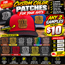 Load image into Gallery viewer, SAMPLES Custom Leather Hat Patches – Your Logo, Your Colors!
