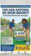Load image into Gallery viewer, Yard Sign Print &amp; Installation Program (Get Over 37,500 Eyes On Your Business Now) San Antonio Local Only - Premium TShirts &amp; More
