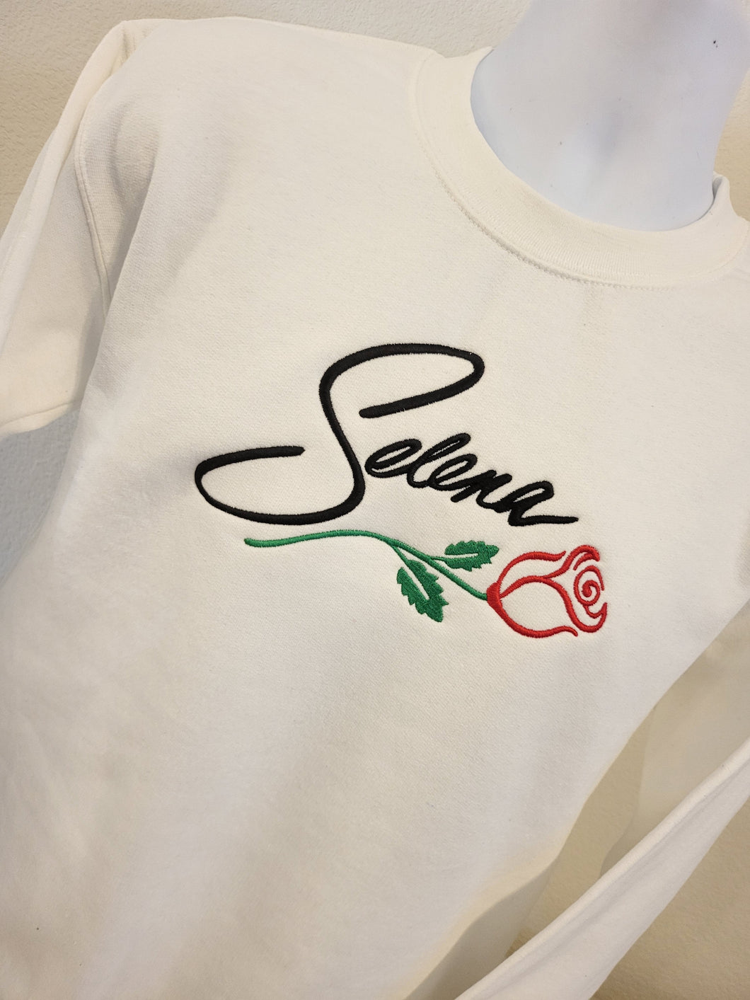 Selena Embroidered Sweatshirt Crewneck Embroidered Pullover