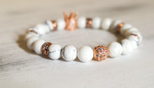 Load image into Gallery viewer, White Stone Rose G-Bracelet

